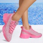 Lucky Step Women's Rhinestone Slip-On Walking Shoes