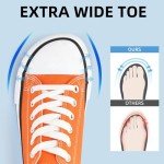 Women's Lightweight Canvas Lace-Up Sneakers in Orange