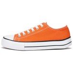 Women's Lightweight Canvas Lace-Up Sneakers in Orange
