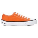 Women's Lightweight Canvas Lace-Up Sneakers in Orange