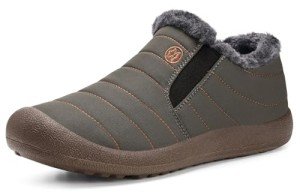 Cozy Dark Grey Fur-Lined Winter Ankle Boots