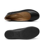 DREAM PAIRS Women's Black Round Toe Ballet Flats