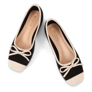 Chic Two-Tone Cap Toe Ballet Flats for Women