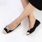 Chic Two-Tone Cap Toe Ballet Flats for Women