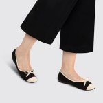 Chic Two-Tone Cap Toe Ballet Flats for Women