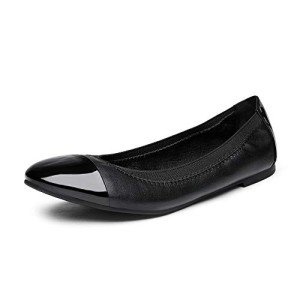 DREAM PAIRS Women's Foldable Ballet Flats - Black