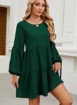JOCAFIYE Women's Long Sleeve Fall Swing Dress