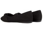 Women's Faux Suede Slip-On Ballet Flats - Black