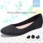 Round Toe Black Ballet Flats for Women