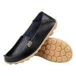 Women's Comfy Black Slip-On Loafers for Walking