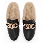 Women’s Comfortable Backless Flats with Chain, Size 9