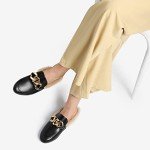 Women’s Comfortable Backless Flats with Chain, Size 9