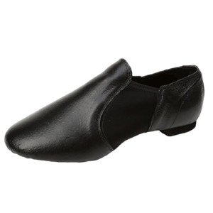 Rosefinch Black Leather Jazz Dance Shoes for Women