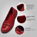 Artisure Women's Red Leather Tassel Loafers