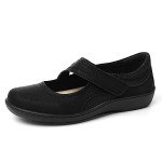 Oviaric Women's Black Mary Jane Comfort Flats