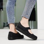 Oviaric Women's Black Mary Jane Comfort Flats