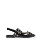 Black Pointed Toe Slingback Ballet Flats for Women