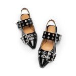 Black Pointed Toe Slingback Ballet Flats for Women