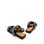 Black Pointed Toe Slingback Ballet Flats for Women