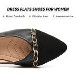 Black and White Faux Suede Pointed-Toe Flats