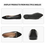 Black and White Faux Suede Pointed-Toe Flats