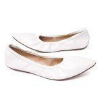 White Foldable Ballet Flats for Women, Size 9