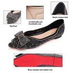 Black Rhinestone Pointed Flat Shoes for Weddings