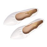 White Foldable Ballet Flats for Women, Size 9