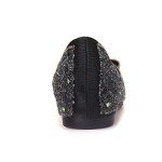 Black Rhinestone Pointed Flat Shoes for Weddings