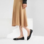 Black and White Faux Suede Pointed-Toe Flats