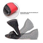 Black Rhinestone Pointed Flat Shoes for Weddings