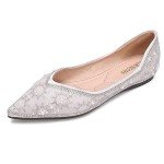 Silvery Rhinestone Pointed Toe Flats for Women
