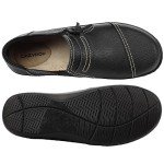 LAZYPOP Women's Black Leather Slip-On Loafers