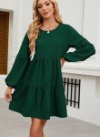 JOCAFIYE Women's Long Sleeve Fall Swing Dress