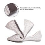 Silvery Rhinestone Pointed Toe Flats for Women
