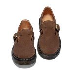 Women's Brown Suede Comfort Mary Jane Flats