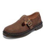 Women's Brown Suede Comfort Mary Jane Flats
