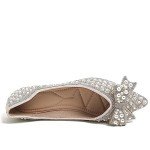 Apricot Rhinestone Pointed Toe Women's Flats Size 10