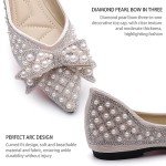Apricot Rhinestone Pointed Toe Women's Flats Size 10