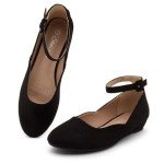 Women's Low Wedge Ankle Strap Flat Shoes