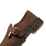 Women's Brown Suede Comfort Mary Jane Flats