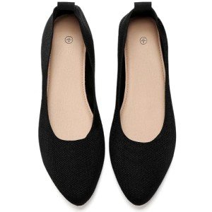 Stylish Black Pointed Toe Flats for Women