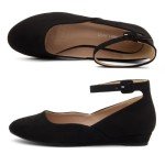 Women's Low Wedge Ankle Strap Flat Shoes