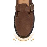 Women's Brown Suede Comfort Mary Jane Flats