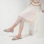 Apricot Rhinestone Pointed Toe Women's Flats Size 10