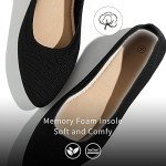 Women's Black Mesh Pointed-Toe Flats with Memory Foam