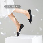 Women's Black Mesh Pointed-Toe Flats with Memory Foam