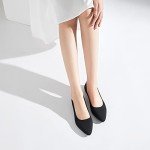 Women's Black Mesh Pointed-Toe Flats with Memory Foam