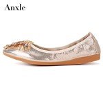 Anxle Women's Bling Rhinestone Foldable Ballet Flats