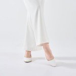 Alicepub Women's White Slingback Pointed Flats, Size 8.5